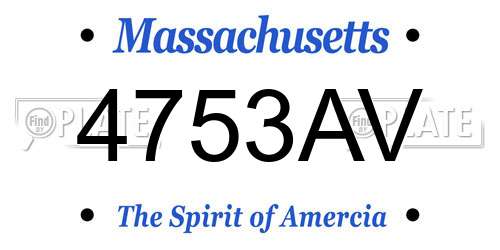 4753AV Massachusetts License Plate