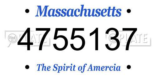 4755137 Massachusetts License Plate