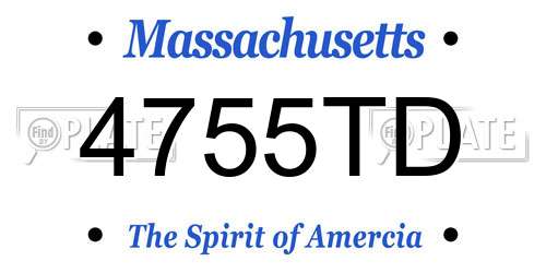 4755TD Massachusetts License Plate