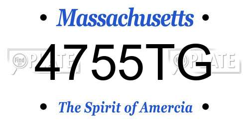 4755TG Massachusetts License Plate