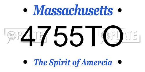 4755TO Massachusetts License Plate