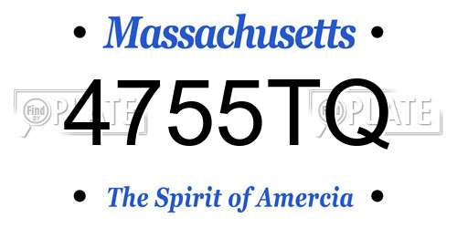 4755TQ Massachusetts License Plate