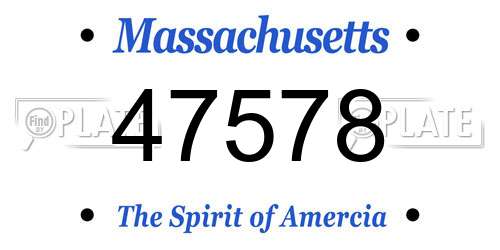 47578 Massachusetts License Plate