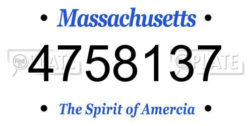 4758137 Massachusetts License Plate
