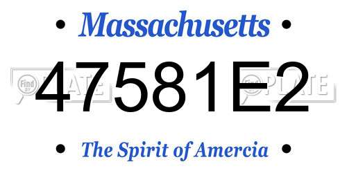 47581E2 Massachusetts License Plate