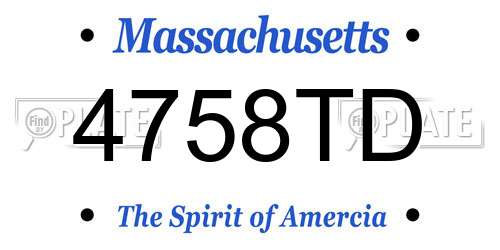 4758TD Massachusetts License Plate