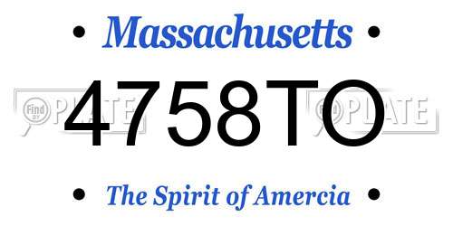 4758TO Massachusetts License Plate