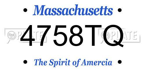 4758TQ Massachusetts License Plate