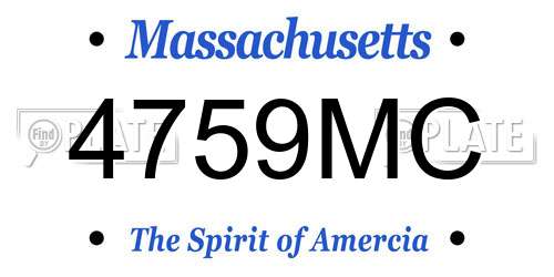 4759MC Massachusetts License Plate