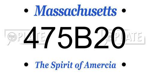 475B20 Massachusetts License Plate