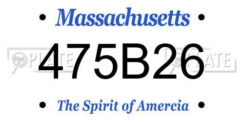 475B26 Massachusetts License Plate
