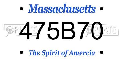 475B70 Massachusetts License Plate