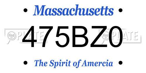 475BZ0 Massachusetts License Plate