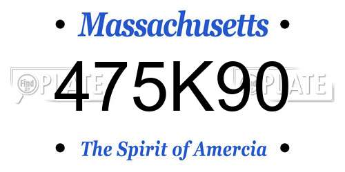 475K90 Massachusetts License Plate