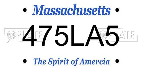 475LA5 Massachusetts License Plate