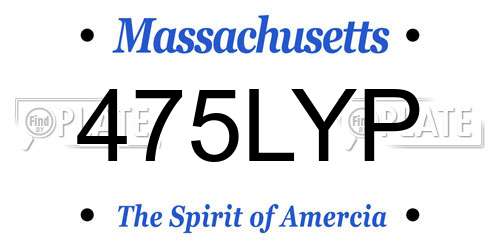 475LYP Massachusetts License Plate
