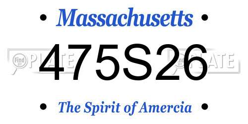 475S26 Massachusetts License Plate