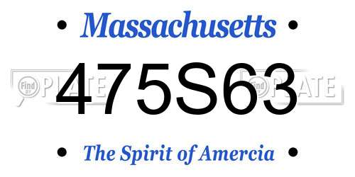 475S63 Massachusetts License Plate