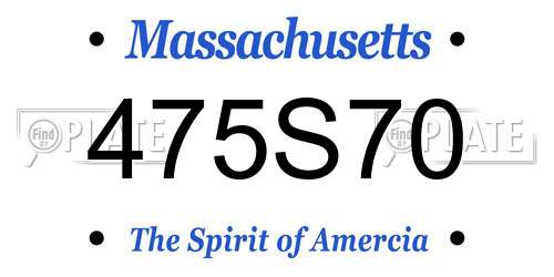 475S70 Massachusetts License Plate