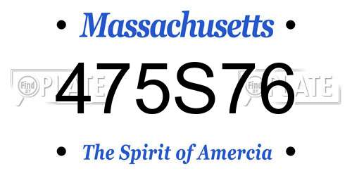 475S76 Massachusetts License Plate