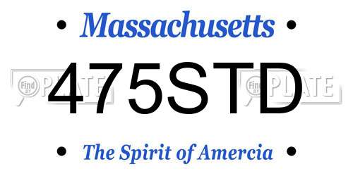 475STD Massachusetts License Plate