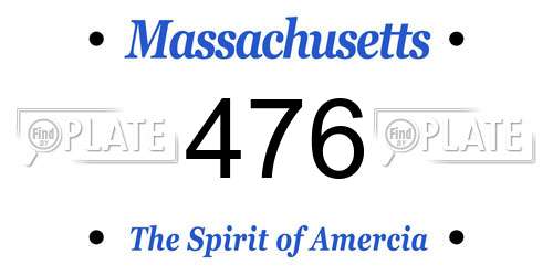 476 Massachusetts License Plate
