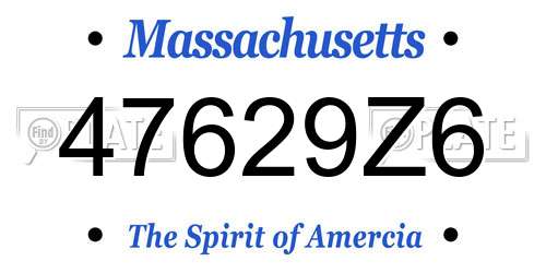 47629Z6 Massachusetts License Plate