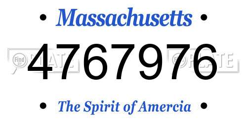 4767976 Massachusetts License Plate