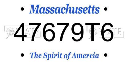 47679T6 Massachusetts License Plate