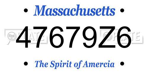 47679Z6 Massachusetts License Plate