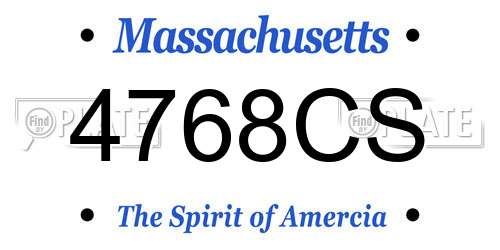 4768CS Massachusetts License Plate