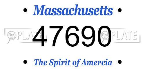 47690 Massachusetts License Plate