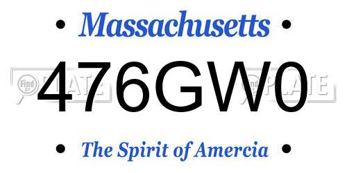476GW0 Massachusetts License Plate