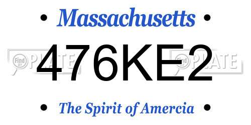476KE2 Massachusetts License Plate