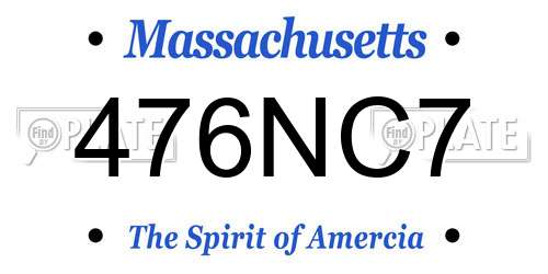 476NC7 Massachusetts License Plate