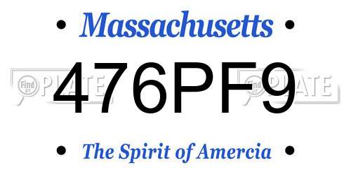 476PF9 Massachusetts License Plate