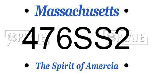 476SS2 Massachusetts License Plate