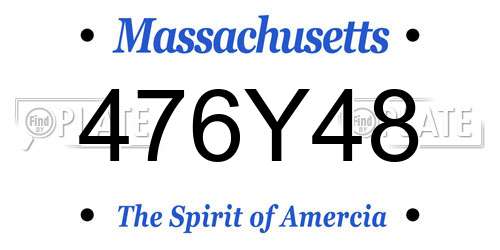 476Y48 Massachusetts License Plate