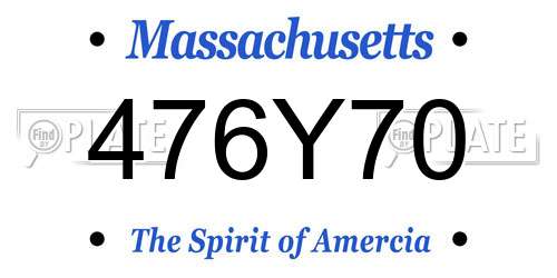 476Y70 Massachusetts License Plate