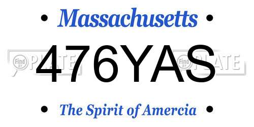 476YAS Massachusetts License Plate