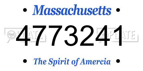 4773241 Massachusetts License Plate