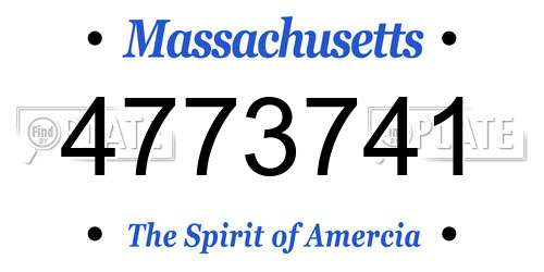 4773741 Massachusetts License Plate
