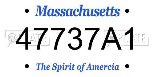 47737A1 Massachusetts License Plate