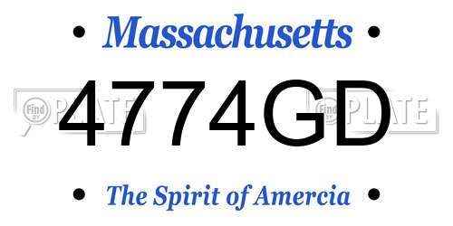 4774GD Massachusetts License Plate