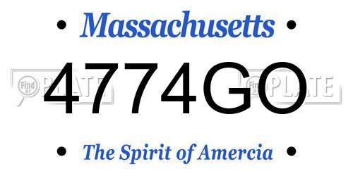 4774GO Massachusetts License Plate