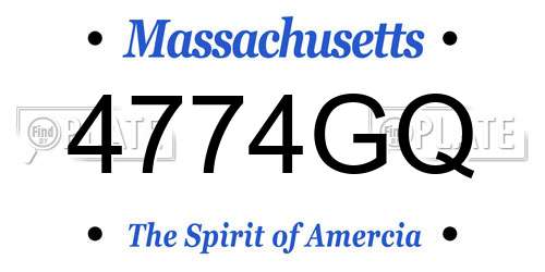 4774GQ Massachusetts License Plate