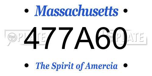 477A60 Massachusetts License Plate