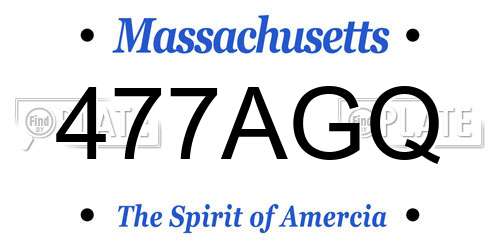 477AGQ Massachusetts License Plate