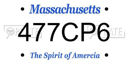 477CP6 Massachusetts License Plate
