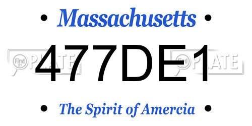477DE1 Massachusetts License Plate